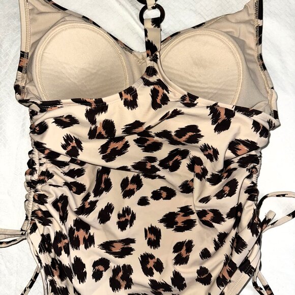 KONA Sol Leopard Print One Piece Swimsuit Size M • Animal Bathing Suit- A168 - Picture 7 of 7